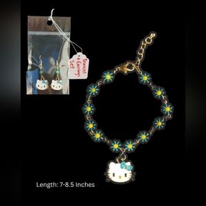 Hello Kitty Bracelet+Earrings Set